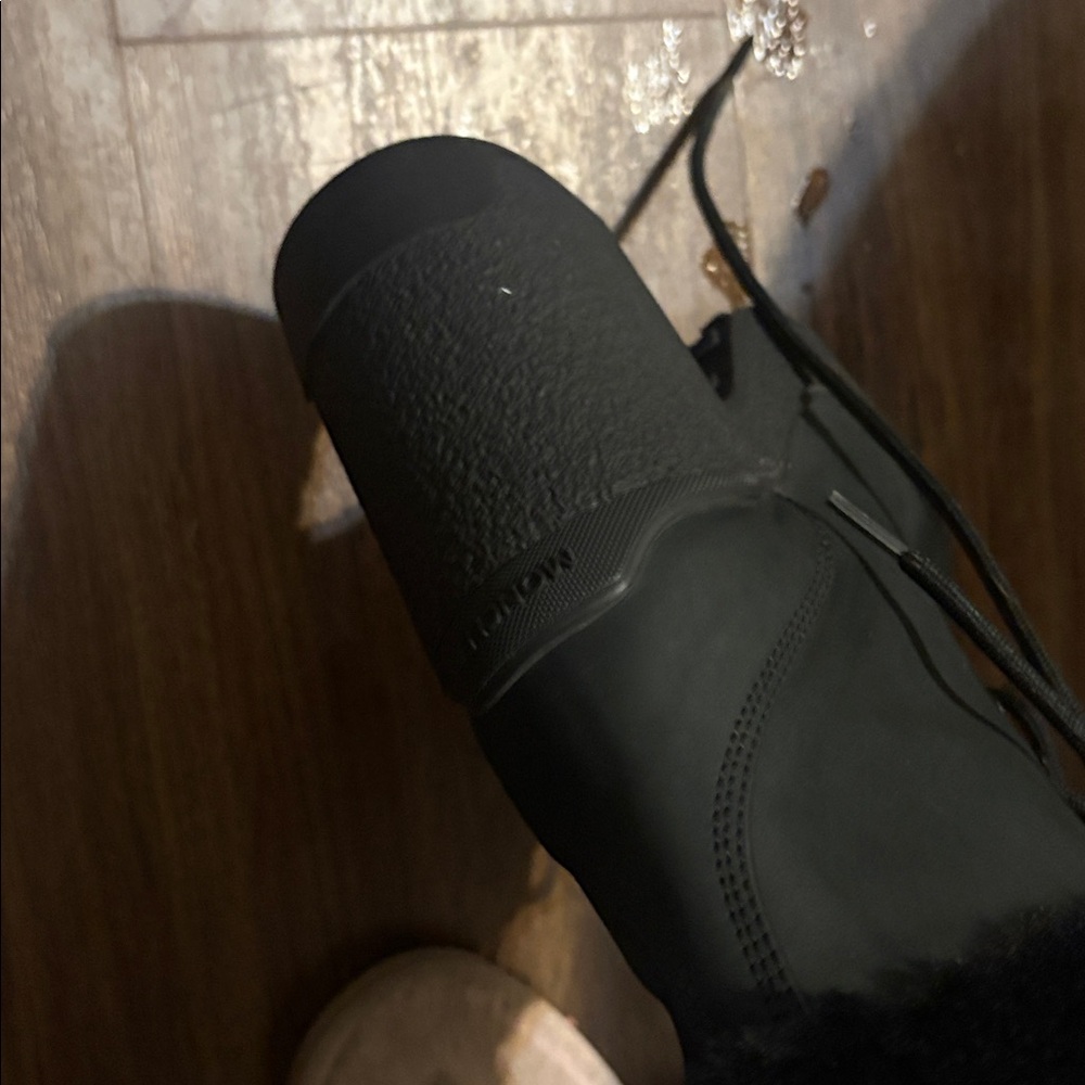 Montclair  Black Fur-Lined Lace-Up Boots - Picture 17 of 17